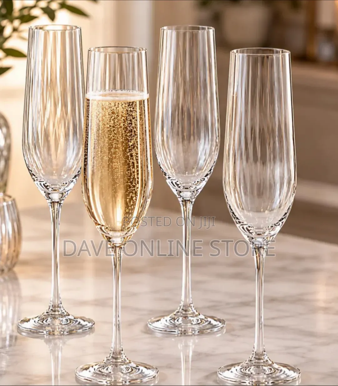Crystal Champagne Flutes (Waterfall Edition)