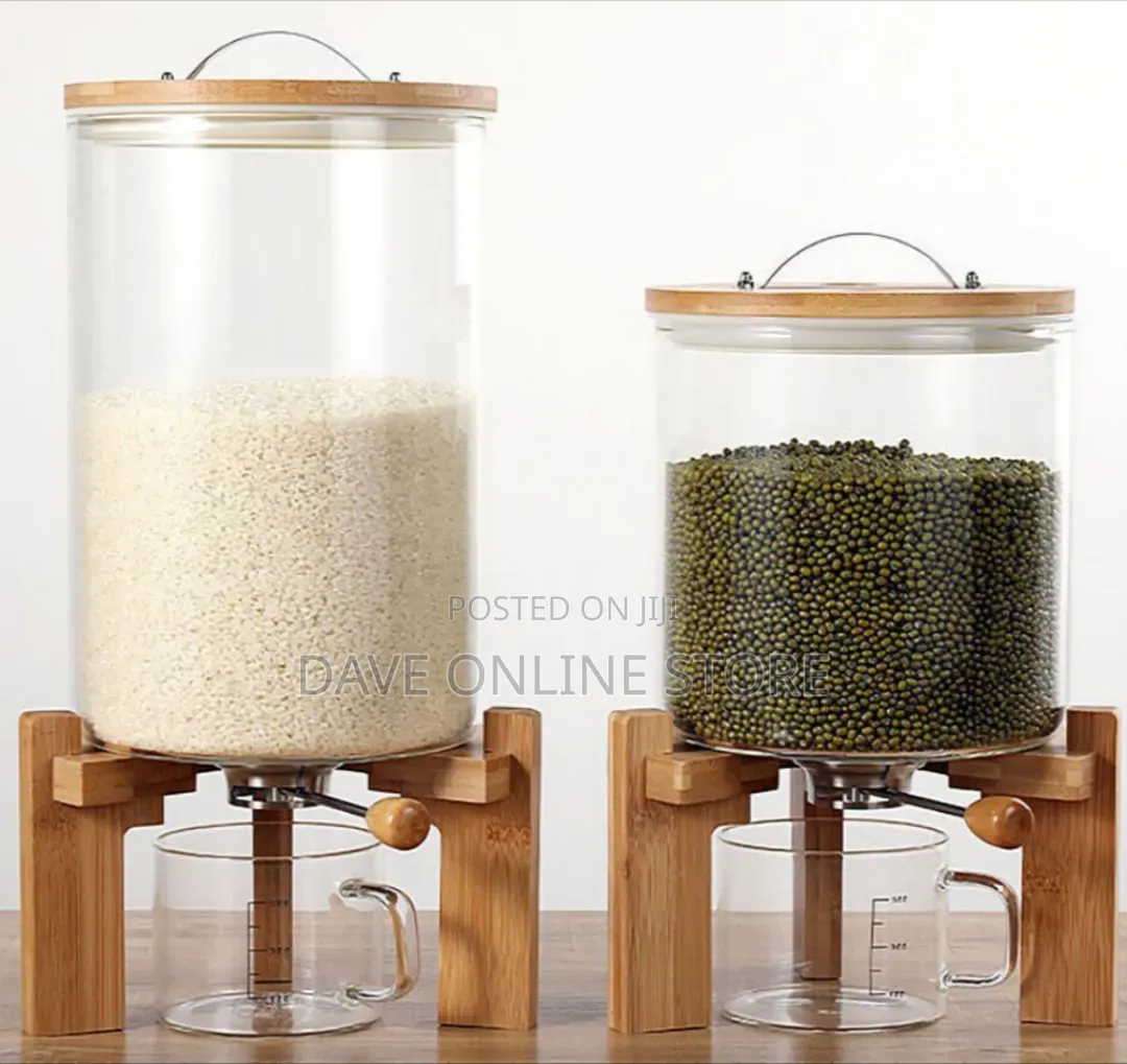 Glass Pantry Grain Dispensers