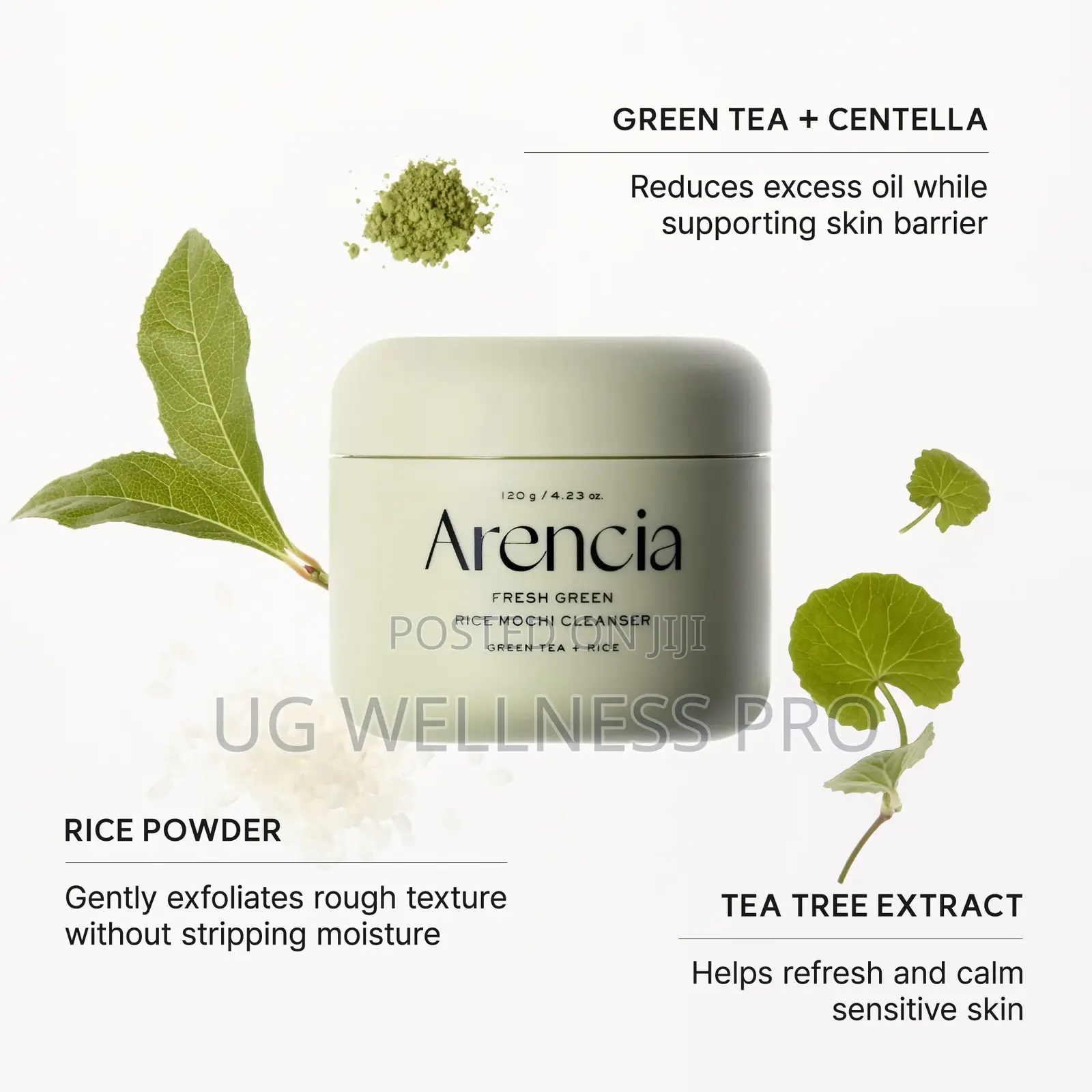 Arencia Fresh Green Rice Mochi Cleanser 120g Daily Exfoliating Cleanse