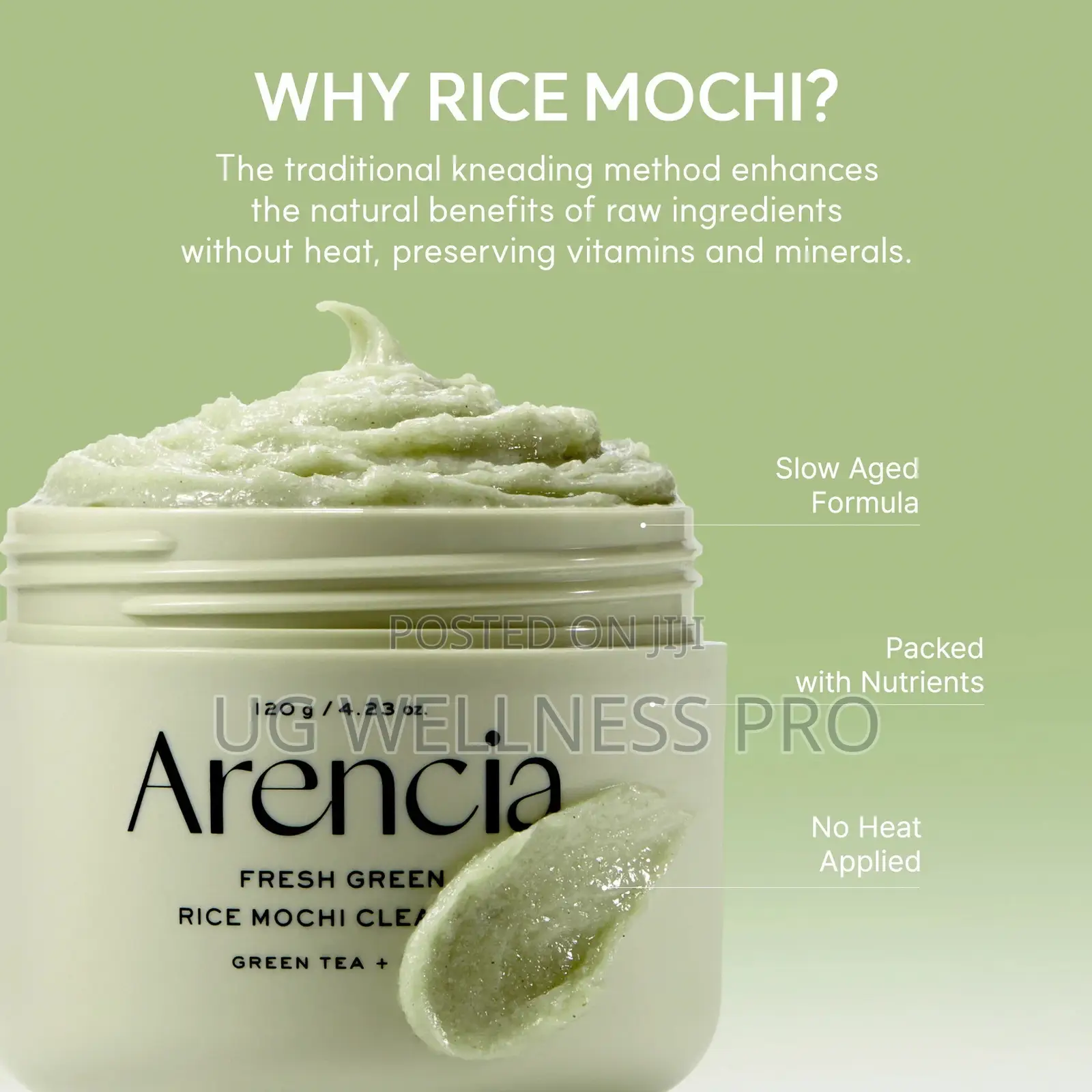 Arencia Fresh Green Rice Mochi Cleanser 120g Daily Exfoliating Cleanse