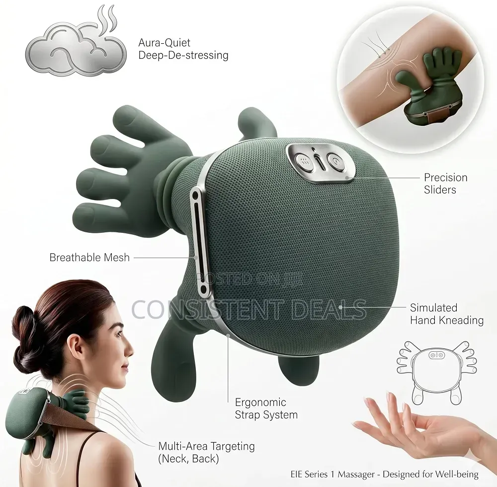 Heated Massager, Wireless Portable Shiatsu Neck and Back Massager