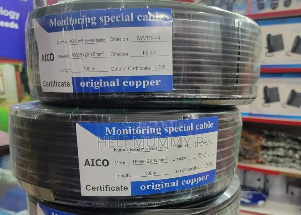 AICO RG59 Coaxial Cables With Power 100M