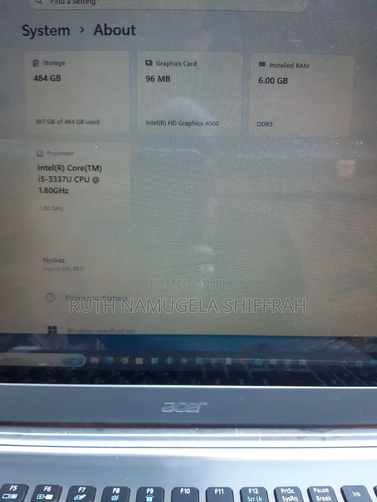 Laptop Acer Aspire M5-581T 6GB Intel Core i5 SSHD (Hybrid) 500GB