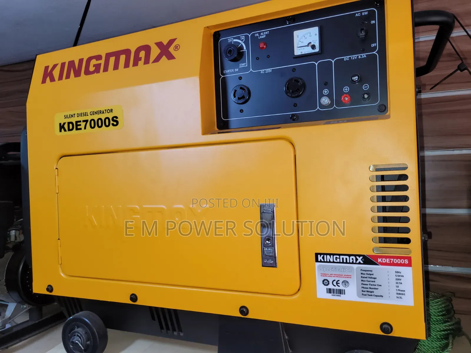 Kingmax Silent Diesel Generator KDE7000s