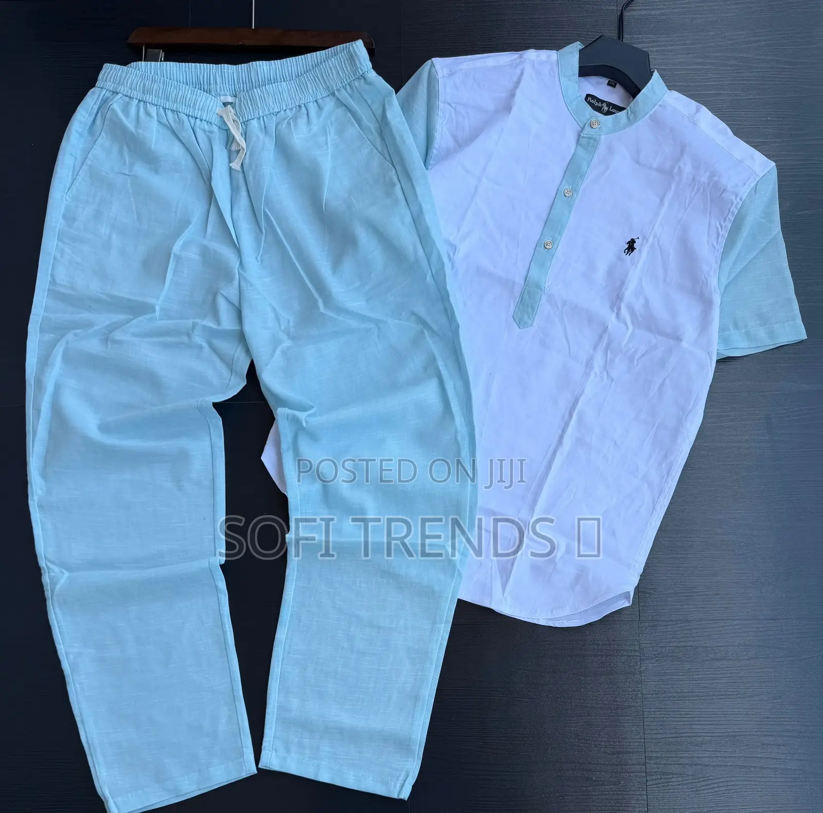 Gent’S Collarless Linen Two Pieces
