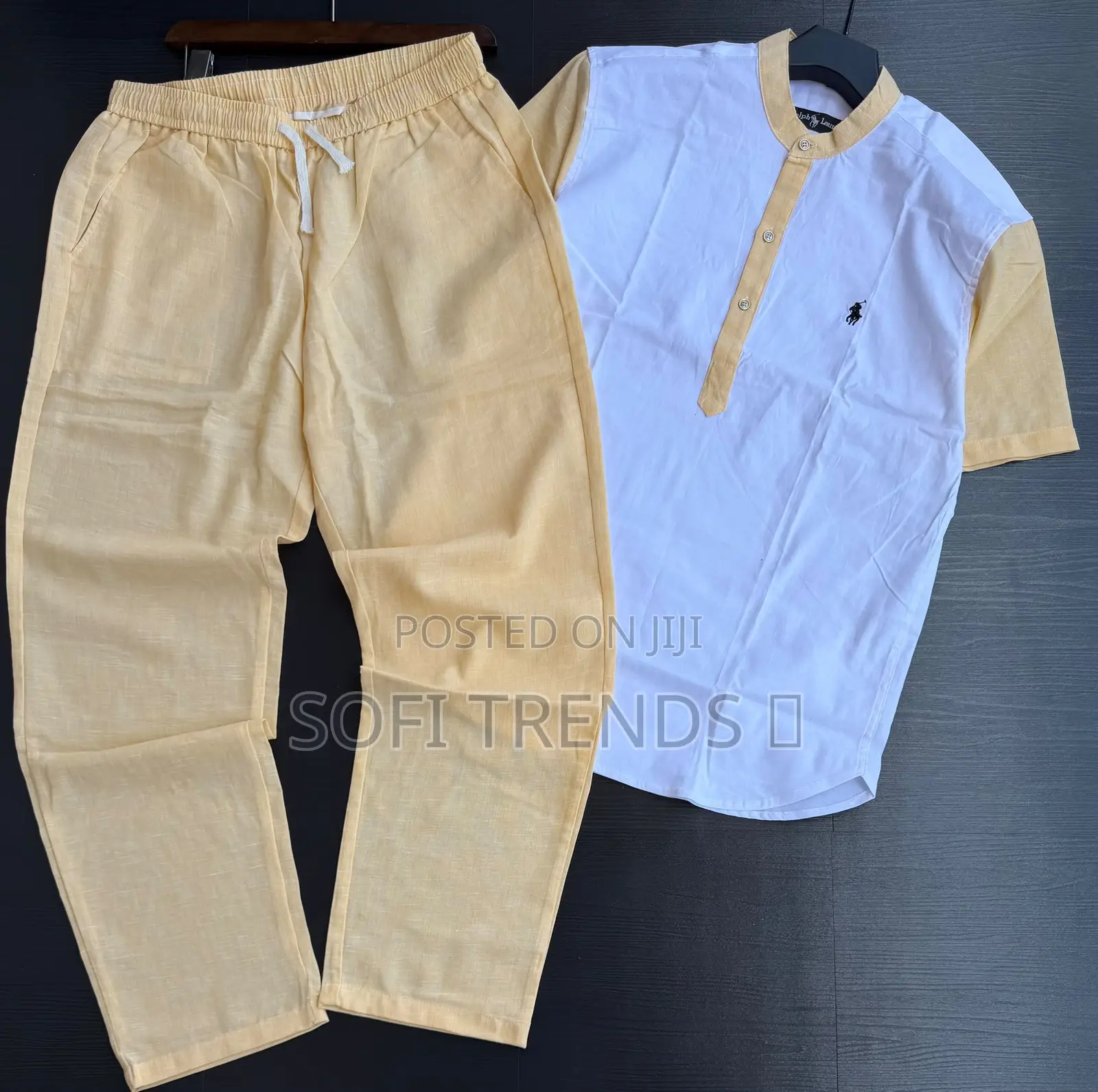 Gent’S Collarless Linen Two Pieces
