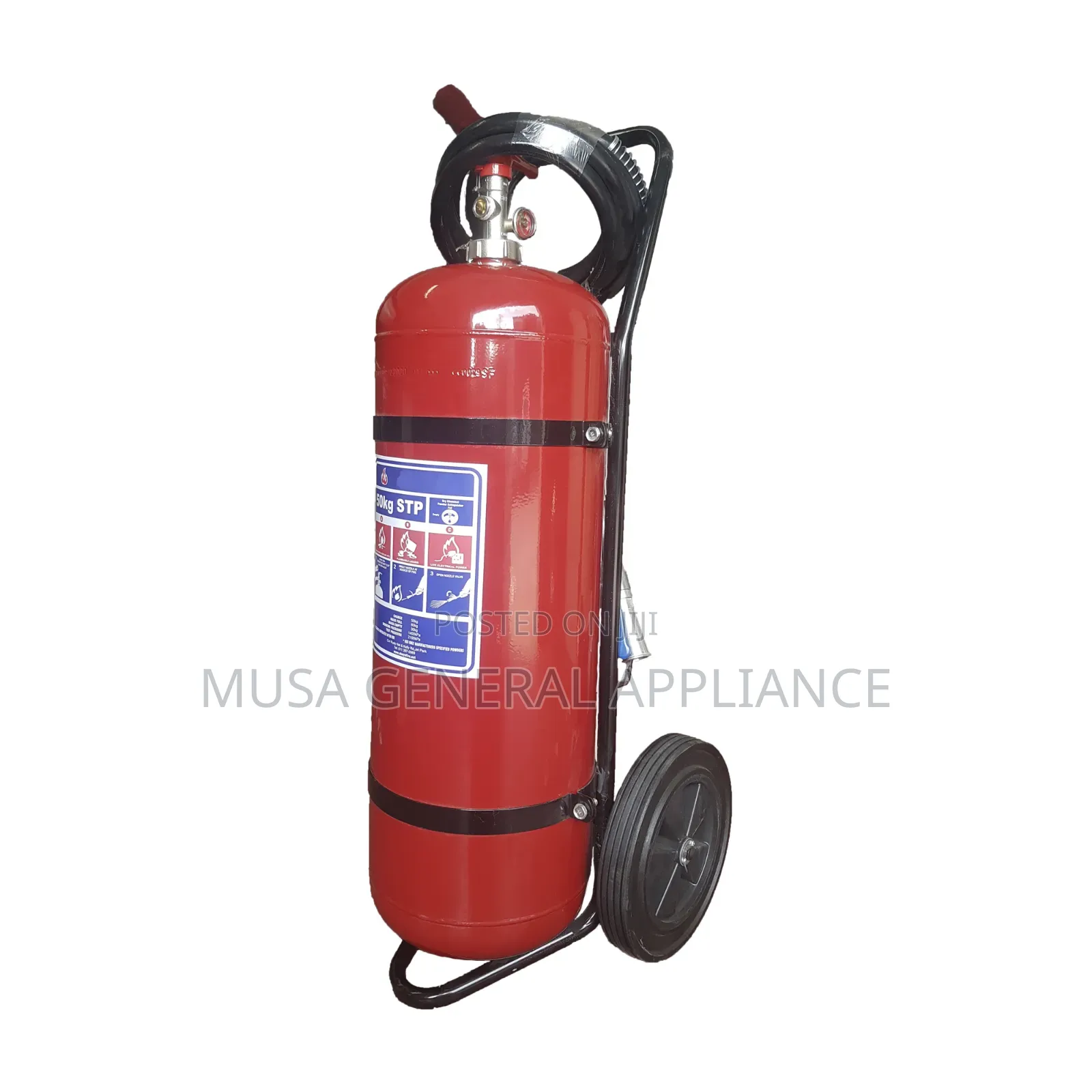 50-Litre/50kg Wheeled Foam Fire Extinguisher Mounted