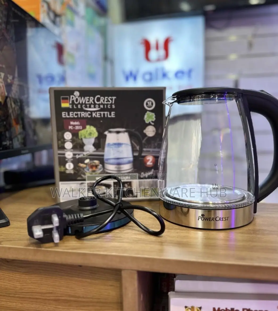 2.0L Electric Glass Kettle Power Crest Kettle