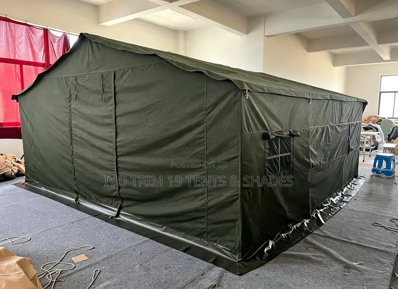 Heavy-Duty Military Canvas Wall Tent (Gabled a-Frame Design)