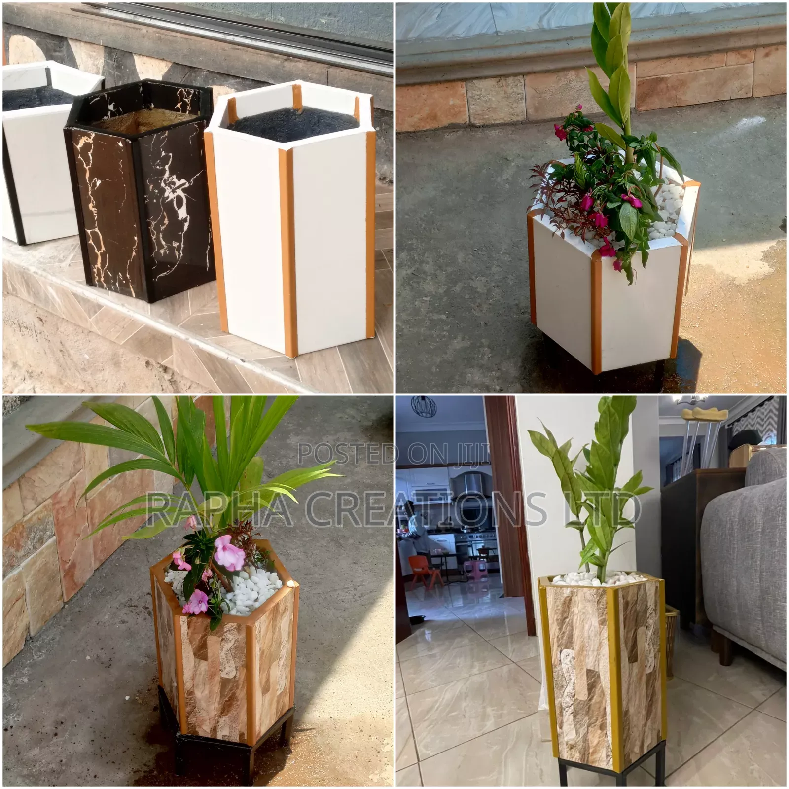 Ceramic Tile Flower Pots/Tiles/ Pots/Vases Flowers Are Sold Separately