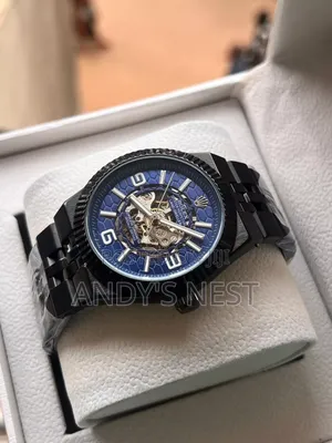Black Stainless Steel Mechanical Watch for Men