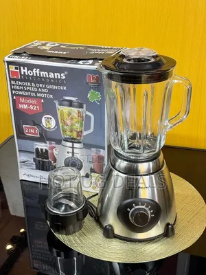 Hoffmans HM-920 2-in-1 Electric Glass Blender Dry Grinder 1.5L