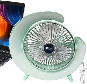 Rechargeable Table Fan Adjustable Desktop Fan With RGB Lights