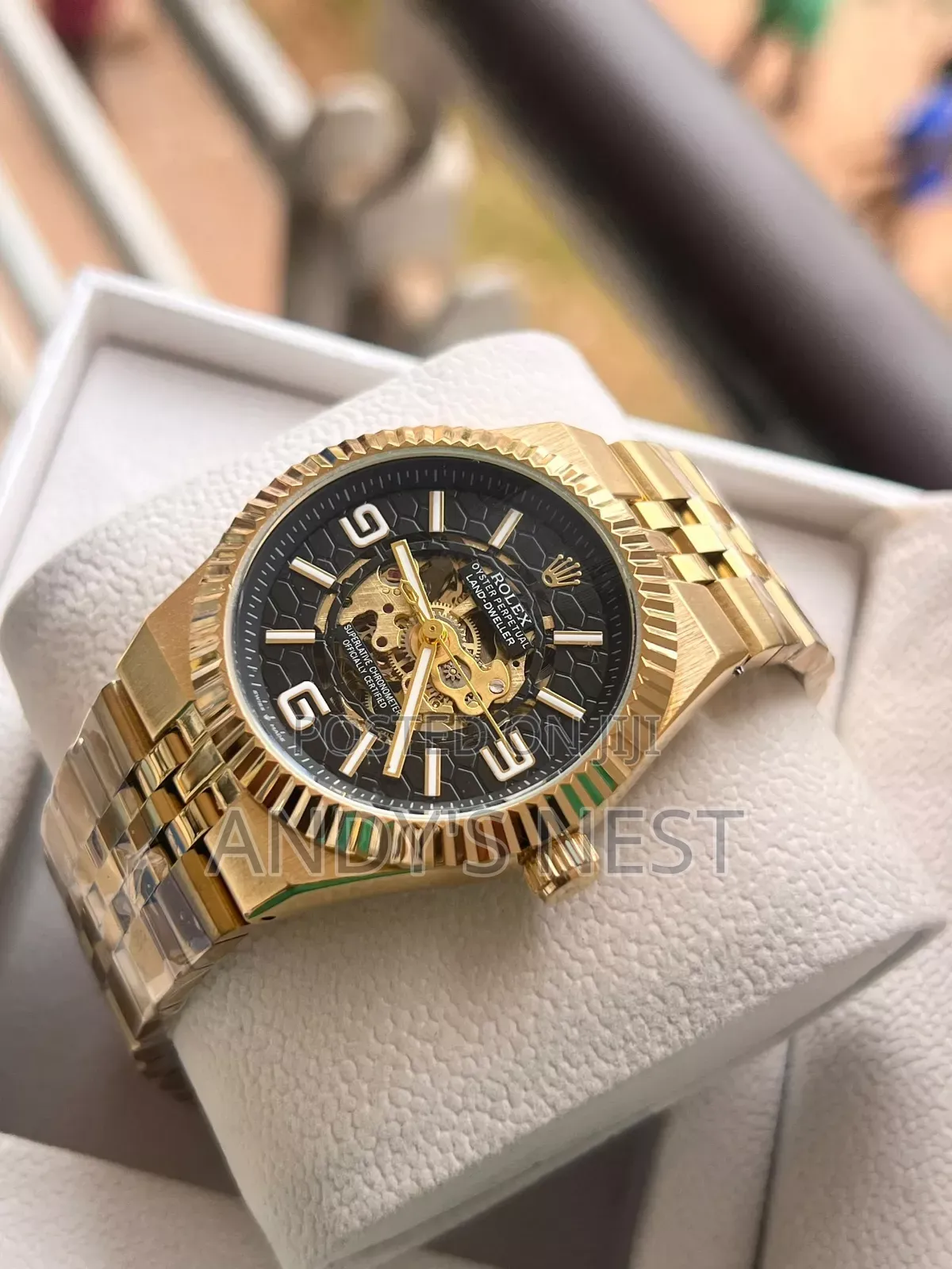 Golden Rolex Mechanical Watch.