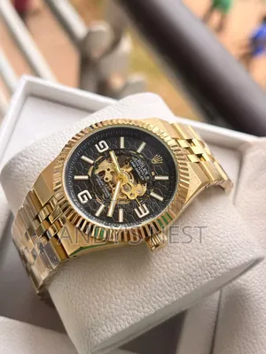 Golden Rolex Mechanical Watch.
