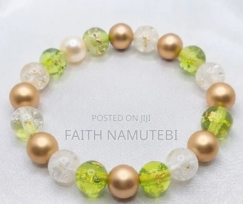 Citrine and Sage Braclet