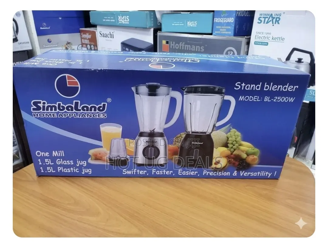 Simbaland 3-in-1 Stand Blender Set With 1.5L Glass Plastic, Grinder