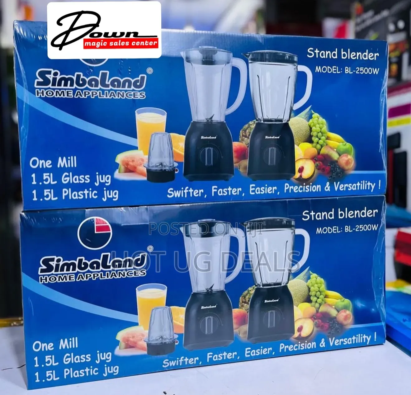 Simbaland 3-in-1 Stand Blender Set With 1.5L Glass Plastic, Grinder
