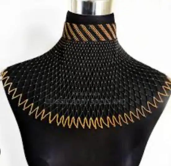 Black Craft Small Bead Netted Necklace