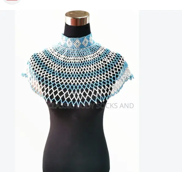 Blue Craft Small Bead Netted Necklace