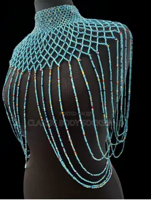 Blue Craft Small Bead Netted Necklace