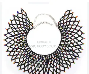 Black Craft Small Bead Netted Necklace
