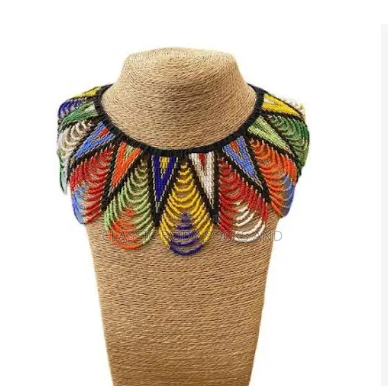 Multi-Coloured Craft Small Bead Netted Necklace