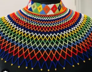 Multi-Coloured Craft Small Bead Netted Necklace