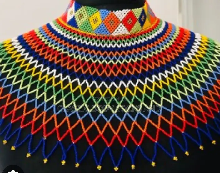Multi-Coloured Craft Small Bead Netted Necklace