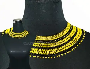 Yellow Craft Small Bead Netted Necklace