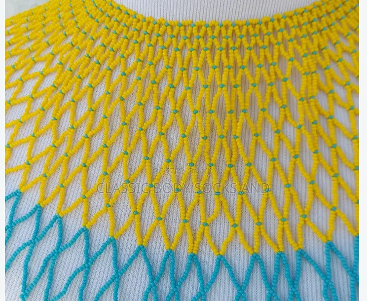 Yellow Craft Small Bead Netted Necklace