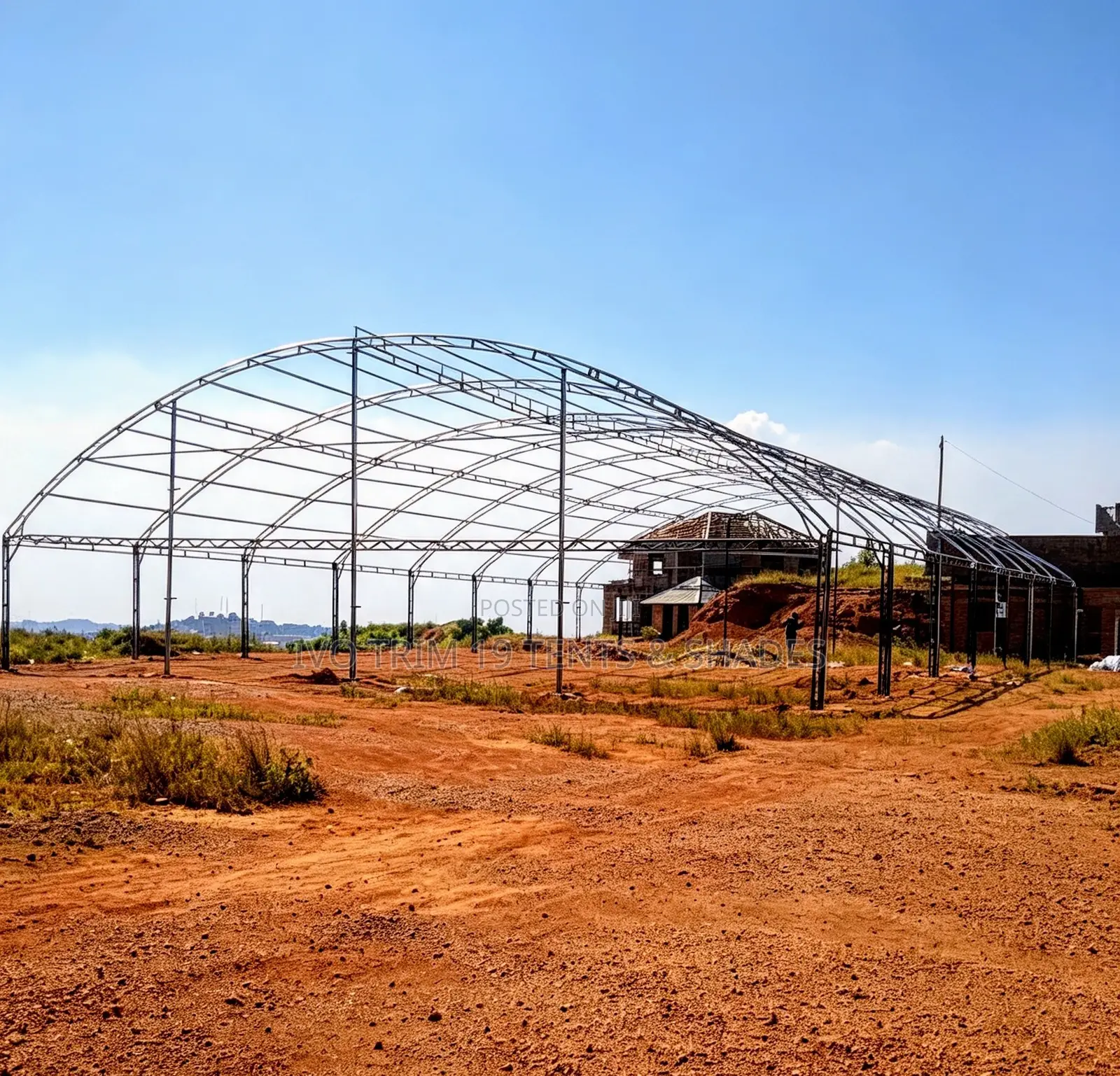 Large-Scale Modular Barrel Vault Steel Truss Skeleton /