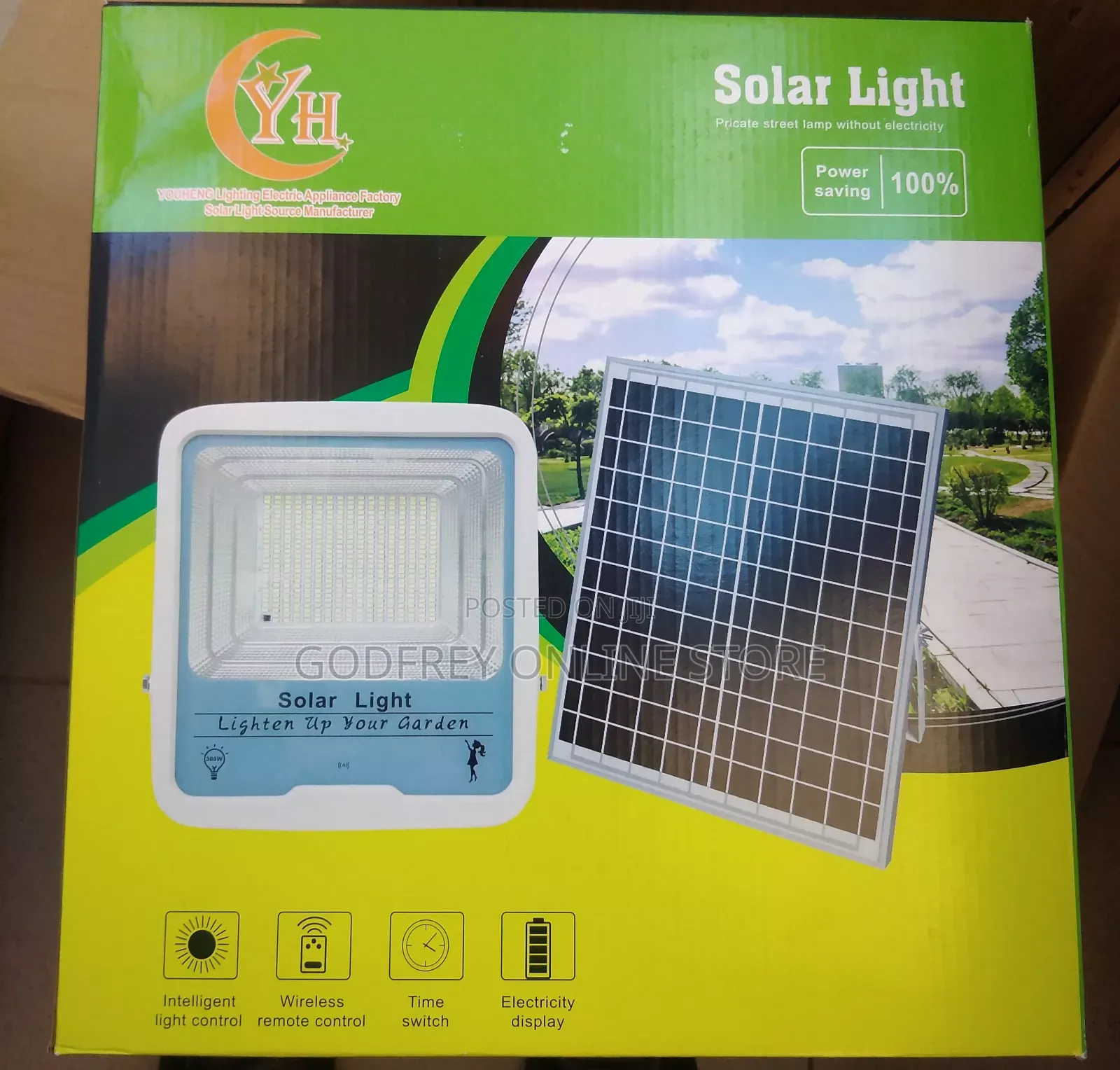 YH 300w Garden Solar Floodlight Remote