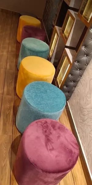 Poufs/Plain Round Poufs in Any Colour/Material From 250,000/- On Order