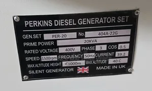 Perkins 20kva Water Cooled 400V