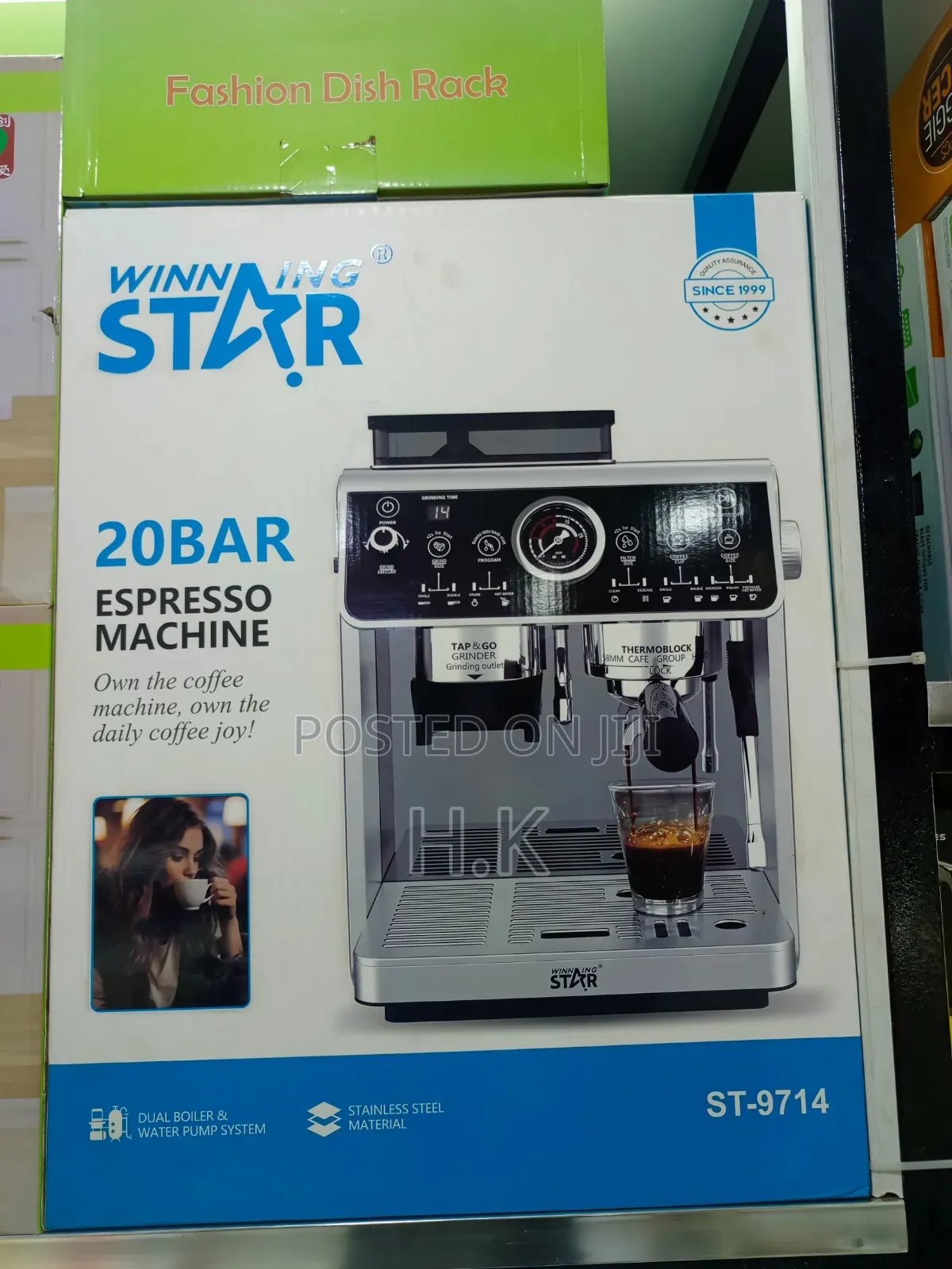 Semi-Automatic Espresso Machine With a Built-in Grinder.