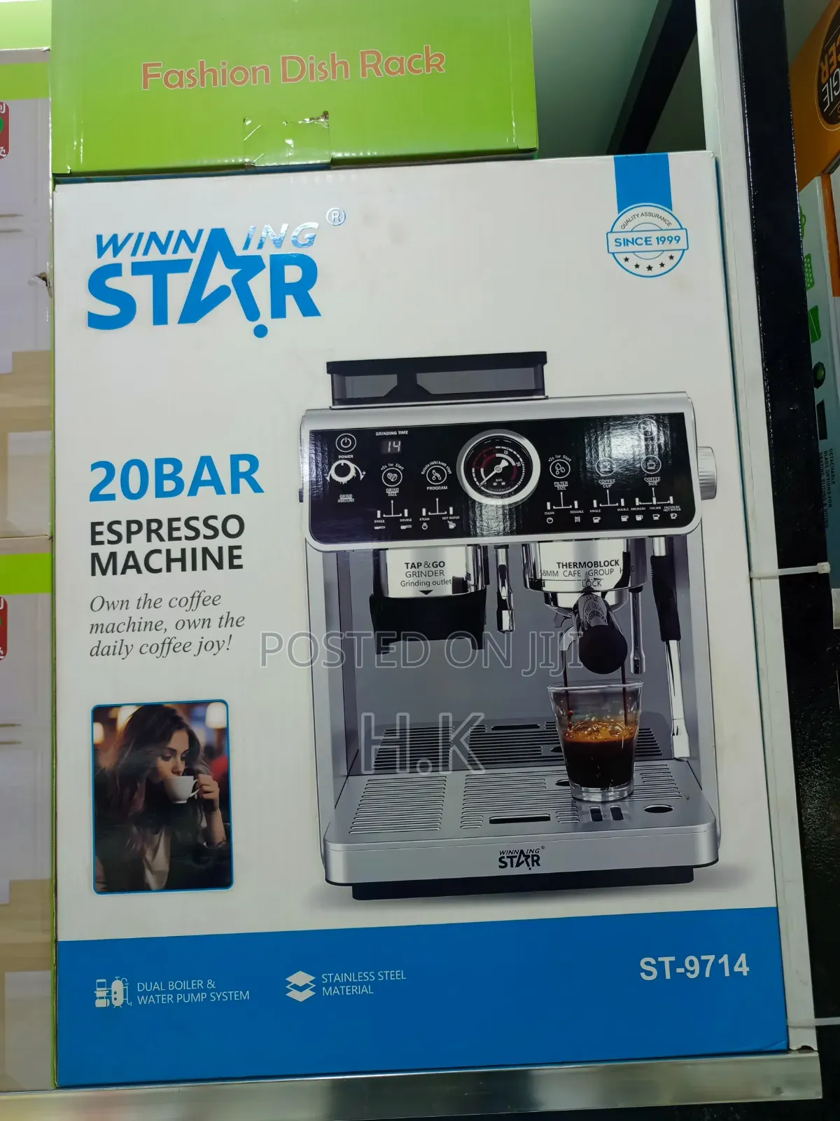 Semi-Automatic Espresso Machine With a Built-in Grinder.