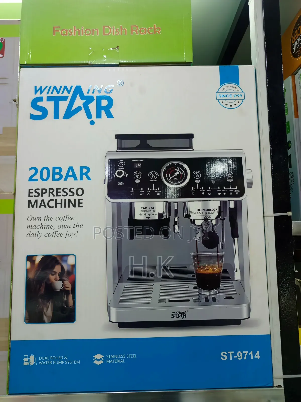 Semi-Automatic Espresso Machine With a Built-in Grinder.