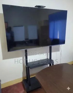 Heavy-Duty Height-Adjustable TV Trolley Stand Fits 32" to 100" TVs