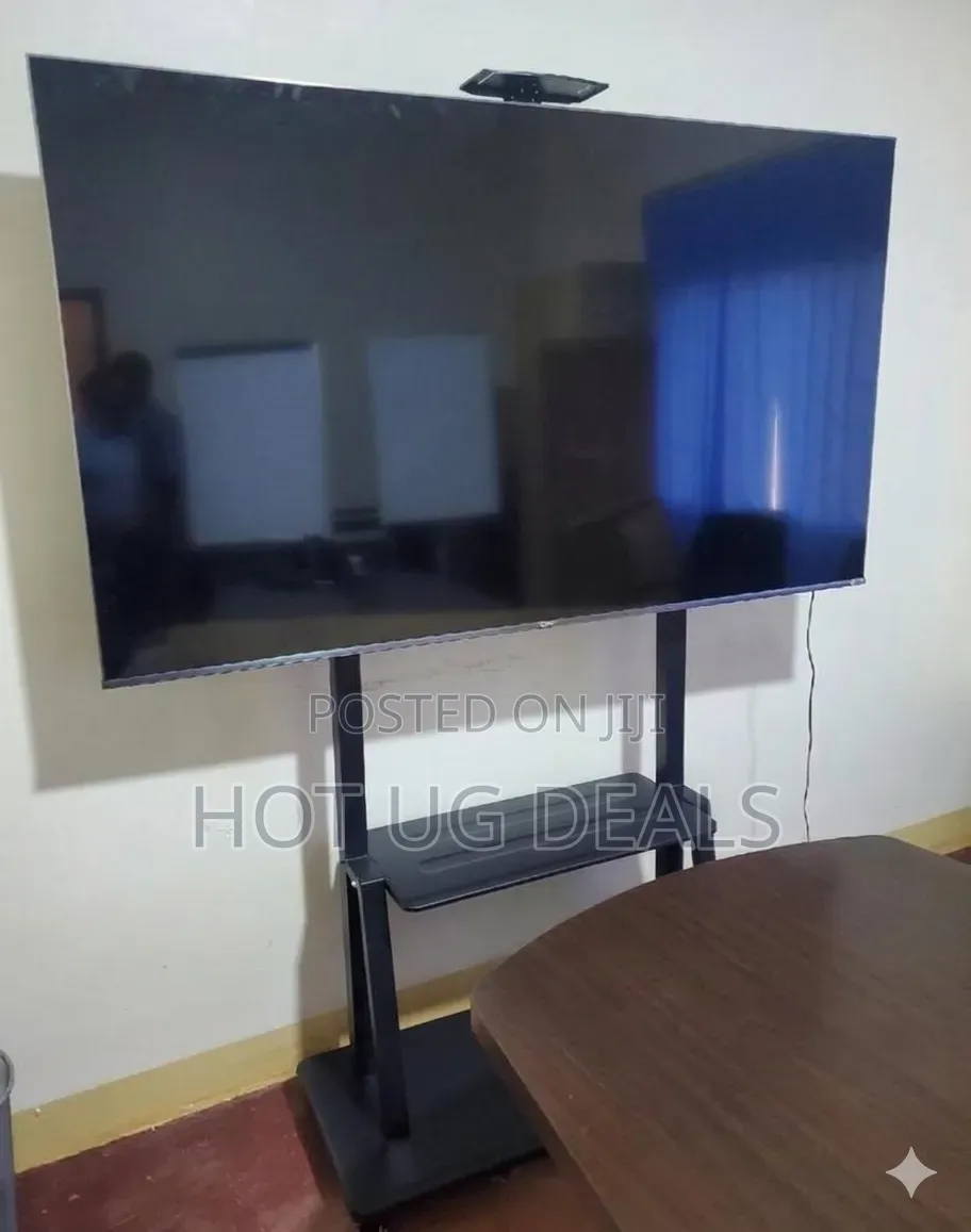 Heavy-Duty Height-Adjustable TV Trolley Stand Fits 32" to 100" TVs