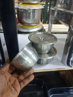 Small Stainless Steel Bowl With a Matching Lid.