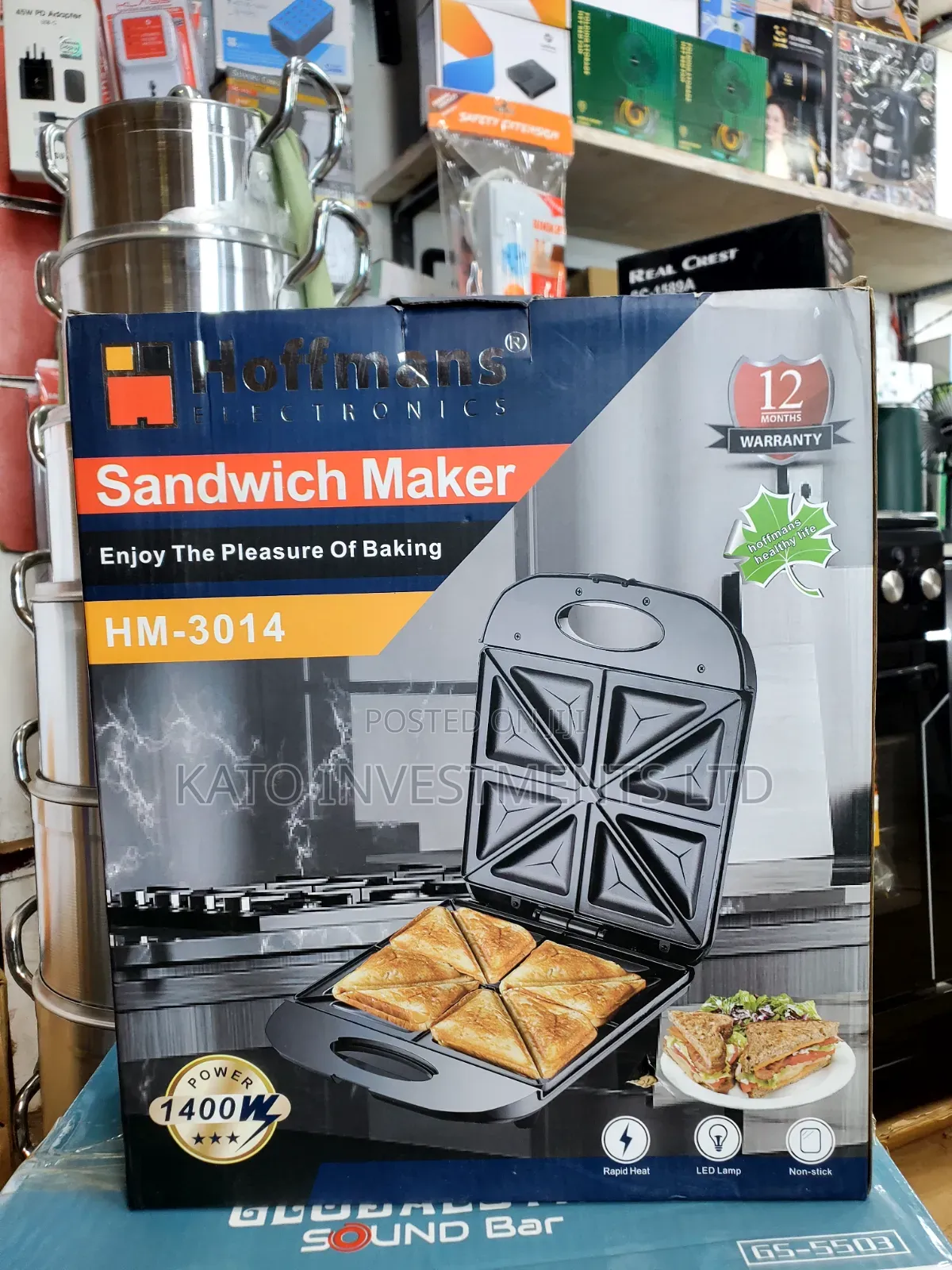 Hoffmans Electronics 4-Slice Sandwich Maker (Model HM-3014)