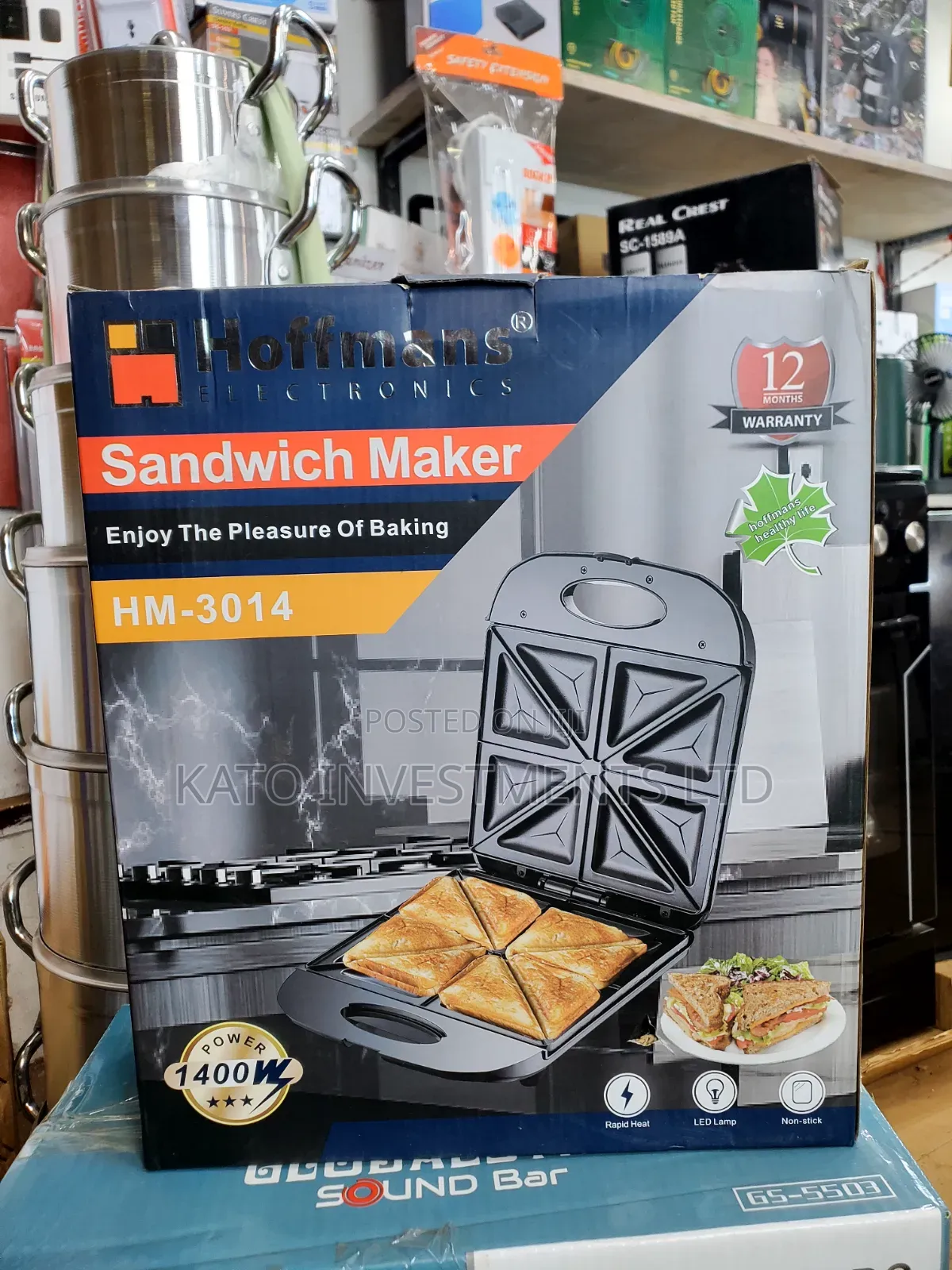 Hoffmans Electronics 4-Slice Sandwich Maker (Model HM-3014)