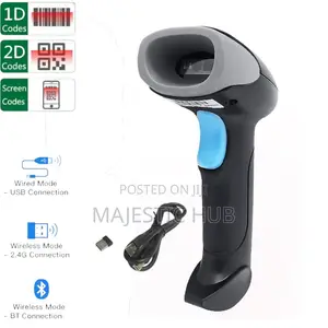 JRK Wireless Barcode Scanner Bluetooth + 2.4G, 2000mAh Battery