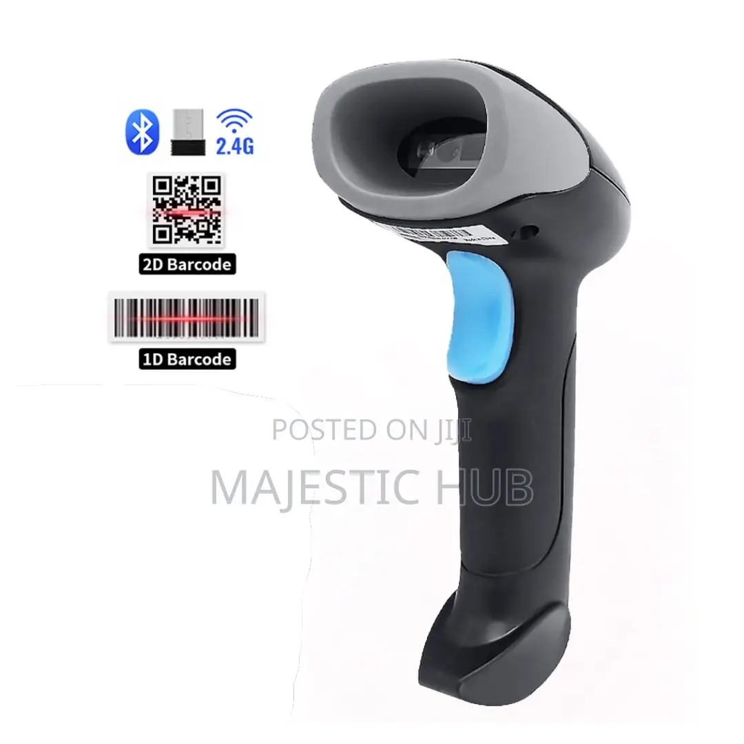 JRK Wireless Barcode Scanner Bluetooth + 2.4G, 2000mAh Battery