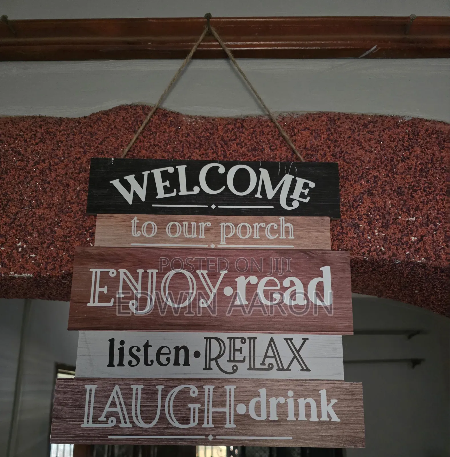 Welcome to Our Porch Wooden Wall Plaque