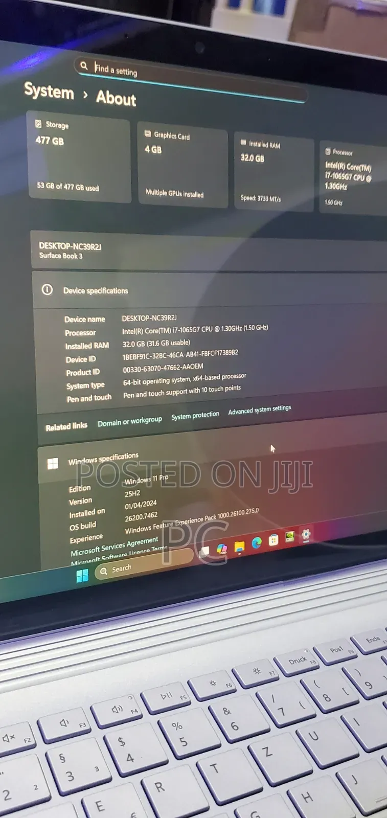 Laptop Microsoft Surface Book 3 32GB Intel Core i7 SSD 512GB