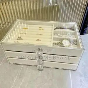Velvet Jewelry Organizer With 3 Drawers for Earrings