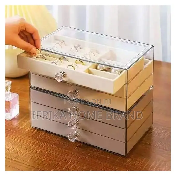 Velvet Jewelry Organizer With 3 Drawers for Earrings