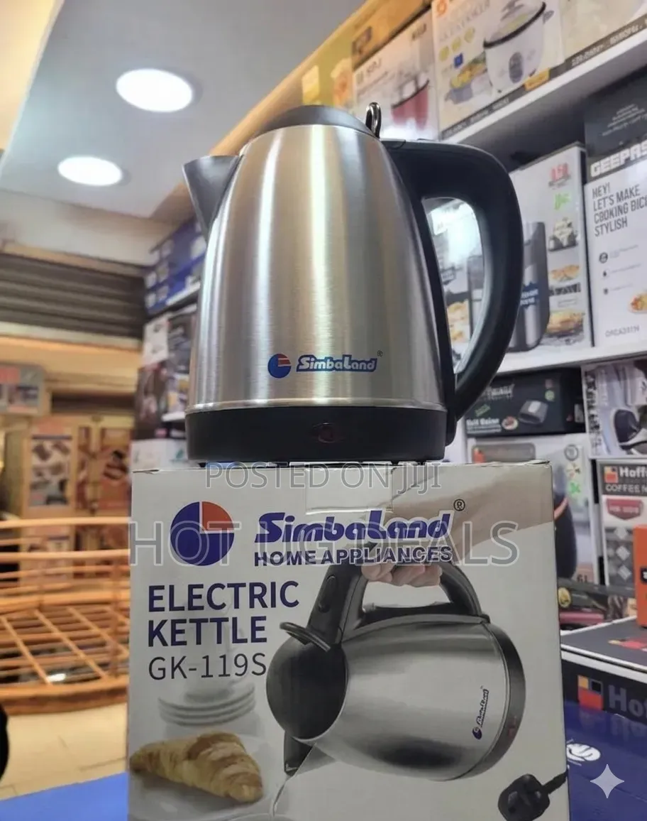 Simbaland 1.8L Fast Boiling Electric Kettle/Percolator – Silver